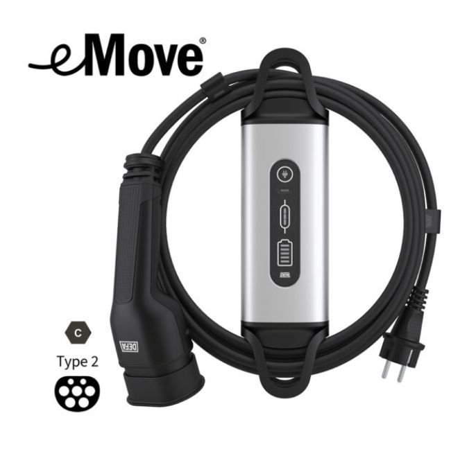 DEFA eMOVE Mode 2 lader Type 2, 10 A